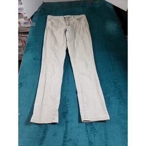 Loft Jeans Size 00 Womens Beige Pants Denim Ladies Mid Rise Skinny Cropped
